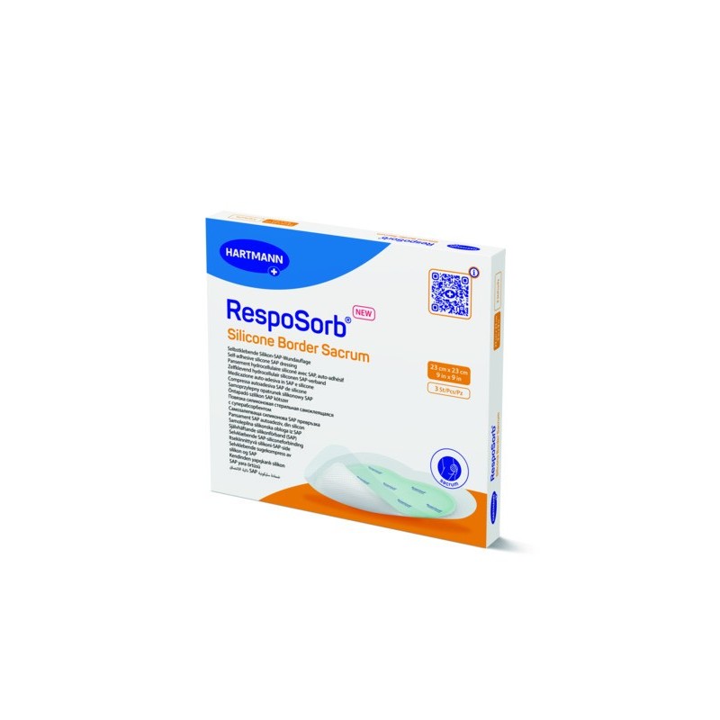 Pansement RespoSorb® Silicone Border Sacrum 23x23 - Bte 10