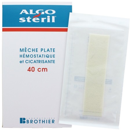 Algostéril mèche plate 5x40cm, boîte de 10 mèches