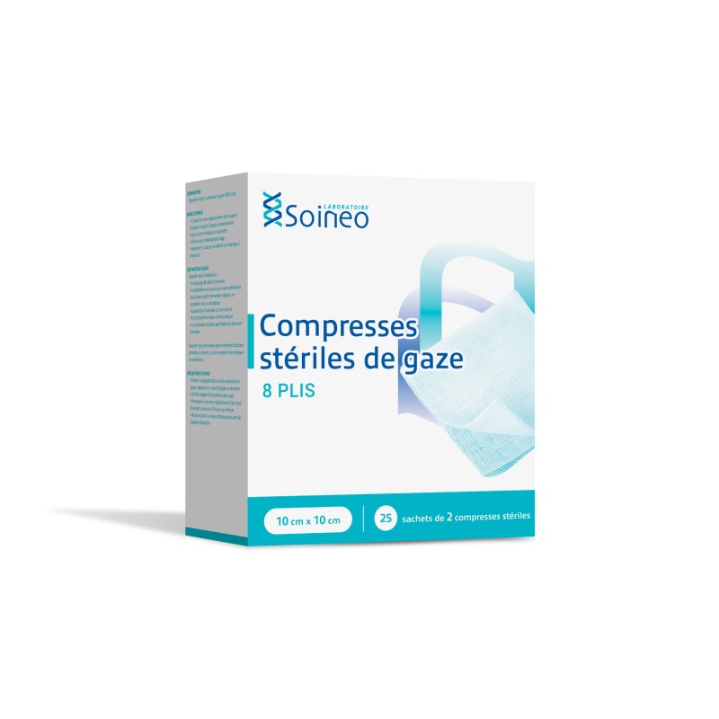 COMP STERILES Gaze 8 plis - 10 x 10 cm /25