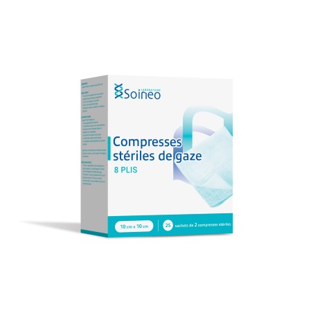 COMP STERILES Gaze 8 plis - 10 x 10 cm /25