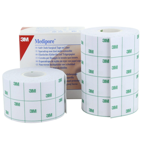 3M™ Medipore™ liner  - 100 mm x 10 m - Sparadrap non tissé multi-extensible avec support papier  - - - Boite de 1 sparadrap
